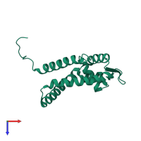 PDB entry 5eri coloured by chain, top view.