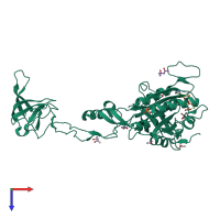 PDB entry 5err coloured by chain, top view.