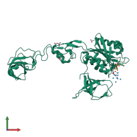 PDB entry 5erv coloured by chain, front view.