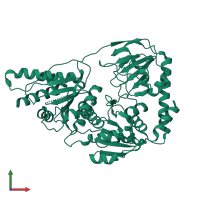 PDB entry 5erx coloured by chain, front view.