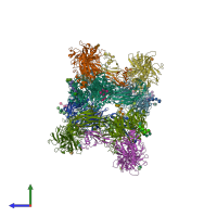 PDB entry 5es4 coloured by chain, side view.