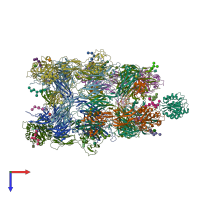 PDB entry 5es4 coloured by chain, top view.