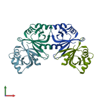 PDB entry 5esc coloured by chain, front view.