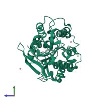 PDB entry 5esr coloured by chain, side view.