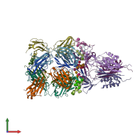 PDB entry 5esv coloured by chain, front view.