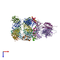 PDB entry 5esv coloured by chain, top view.