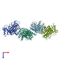 PDB entry 5et7 coloured by chain, top view.