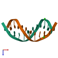 PDB entry 5et9 coloured by chain, top view.