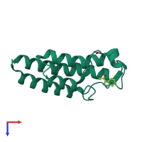 PDB entry 5etd coloured by chain, top view.