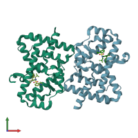 PDB entry 5eth coloured by chain, front view.