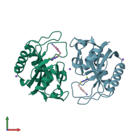 PDB entry 5ett coloured by chain, front view.