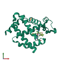 PDB entry 5eu2 coloured by chain, front view.