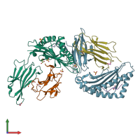 PDB entry 5eu4 coloured by chain, front view.