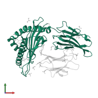 HLA class I histocompatibility antigen, A alpha chain in PDB entry 5eu5, assembly 1, front view.
