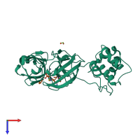 PDB entry 5eu8 coloured by chain, top view.