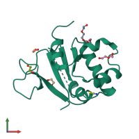 PDB entry 5eux coloured by chain, front view.