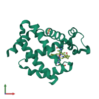 PDB entry 5ev5 coloured by chain, front view.