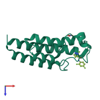 PDB entry 5eva coloured by chain, top view.