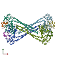 PDB entry 5ew5 coloured by chain, front view.