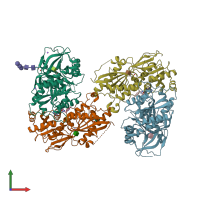 PDB entry 5ewl coloured by chain, front view.