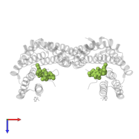 Fusicoccin A-THF derivative in PDB entry 5exa, assembly 1, top view.