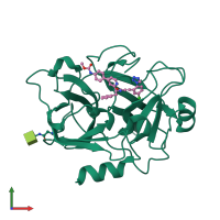 PDB entry 5exn coloured by chain, front view.