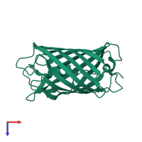 Reversibly photoswitching protein Dathail in PDB entry 5exu, assembly 1, top view.