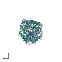 PDB entry 5ey4 coloured by chain, side view.