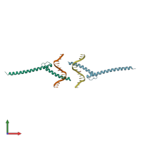 PDB entry 5eyo coloured by chain, front view.