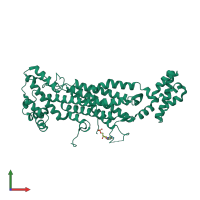 PDB entry 5eyt coloured by chain, front view.