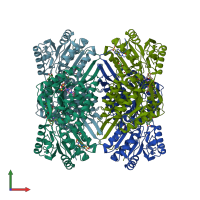 PDB entry 5eyu coloured by chain, front view.