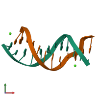 PDB entry 5ezf coloured by chain, front view.