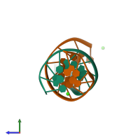 PDB entry 5ezf coloured by chain, side view.