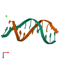 PDB entry 5ezf coloured by chain, top view.