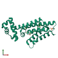 PDB entry 5ezh coloured by chain, front view.