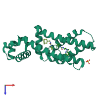 PDB entry 5ezh coloured by chain, top view.