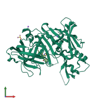 PDB entry 5ezx coloured by chain, front view.