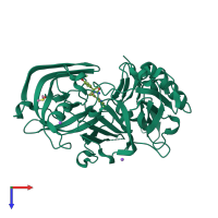 PDB entry 5ezx coloured by chain, top view.