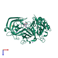 PDB entry 5f00 coloured by chain, top view.