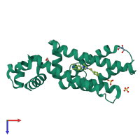 PDB entry 5f04 coloured by chain, top view.