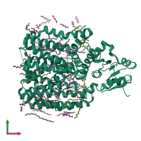 PDB entry 5f15 coloured by chain, front view.