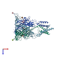 PDB entry 5f1c coloured by chain, top view.