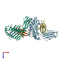 PDB entry 5f1n coloured by chain, top view.