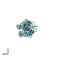 PDB entry 5f25 coloured by chain, side view.