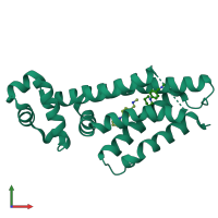 PDB entry 5f27 coloured by chain, front view.