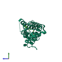 PDB entry 5f27 coloured by chain, side view.