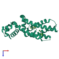 PDB entry 5f27 coloured by chain, top view.