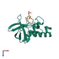 PDB entry 5f2d coloured by chain, top view.