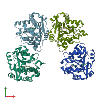 PDB entry 5f2z coloured by chain, front view.