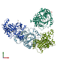 PDB entry 5f32 coloured by chain, front view.